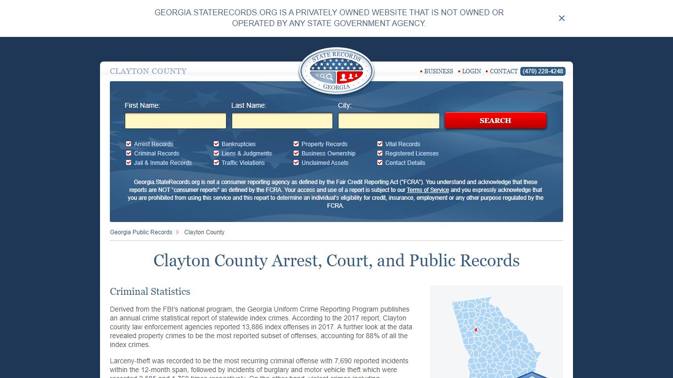 Clayton County Arrest, Court, and Public Records